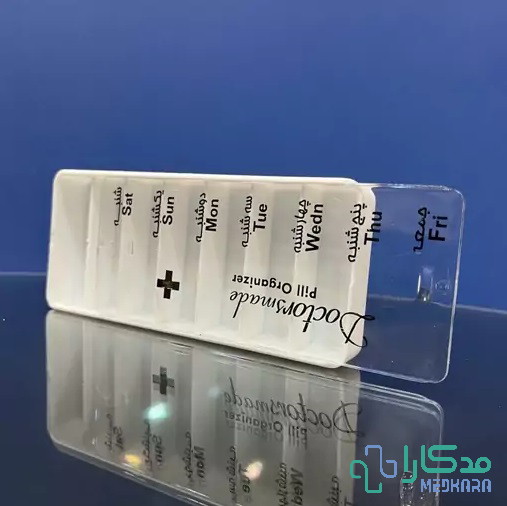 تقویم هفتگی کشویی منظم‌کننده دارو (7-Day Sliding Pill Organizer / Medication Planner)